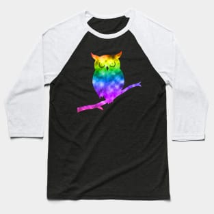 Rainbow Owl Baseball T-Shirt